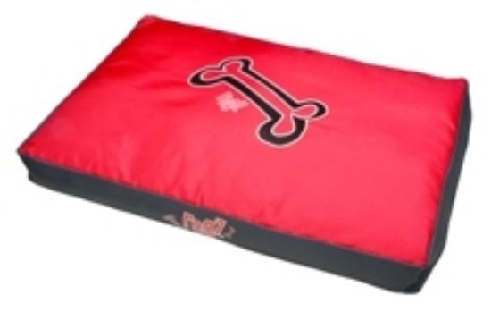 Rogz Flat Podz XL Red Bone -Меко легло/дюшече за кучета 12x86x129 см. черно-червен с кокалче